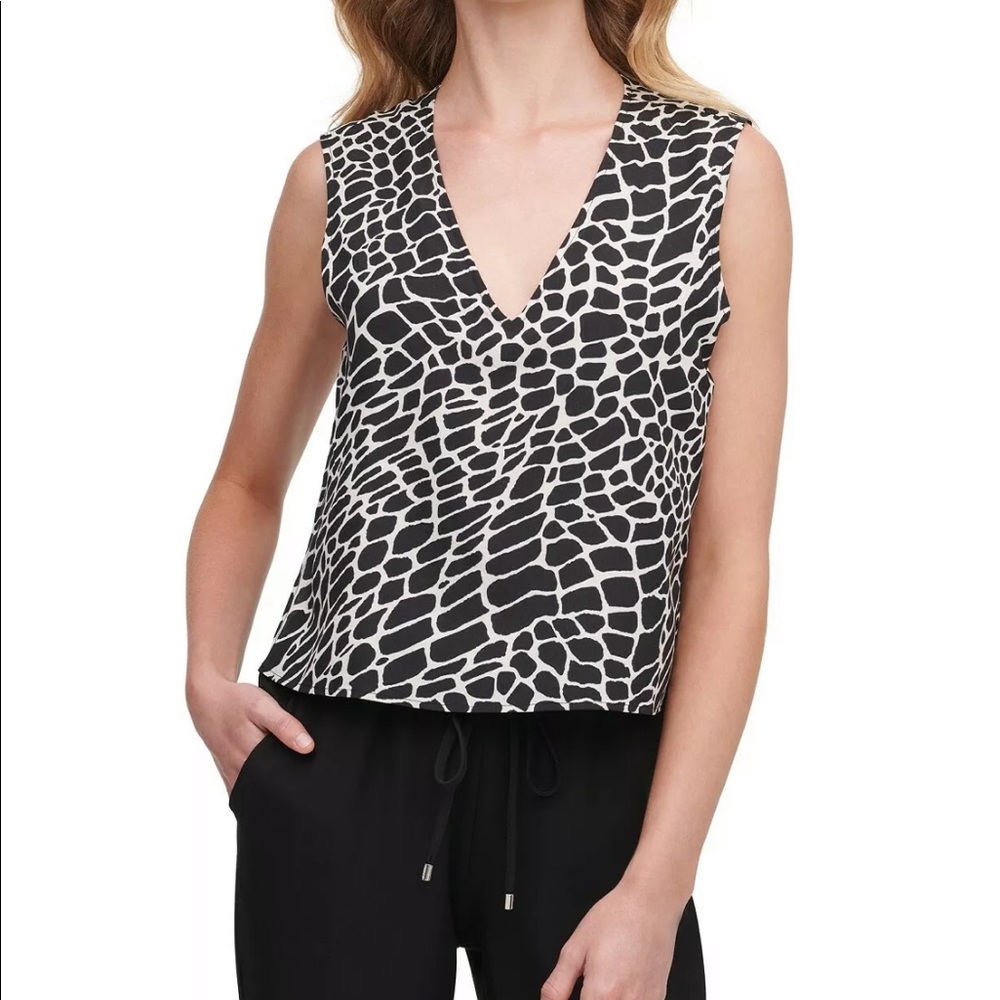 DKNY V-Neck Animal Print Jumpsuit US SIZE 00